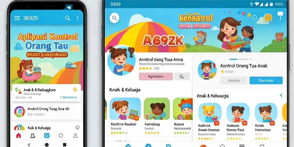 Antarmuka aplikasi Kontrol Orang Tua Anak yang menarik dan fungsional.