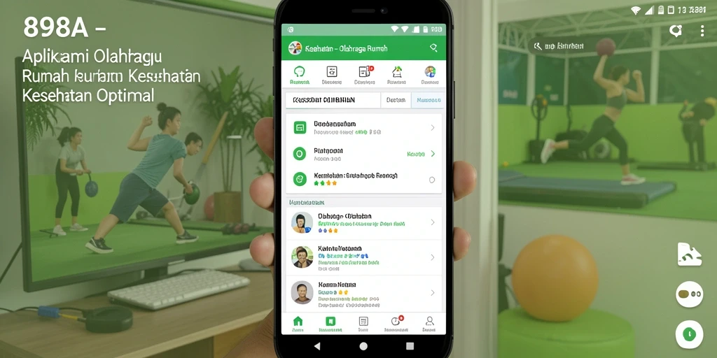 Tampilan antarmuka aplikasi olahraga 898A yang menarik dan fungsional.