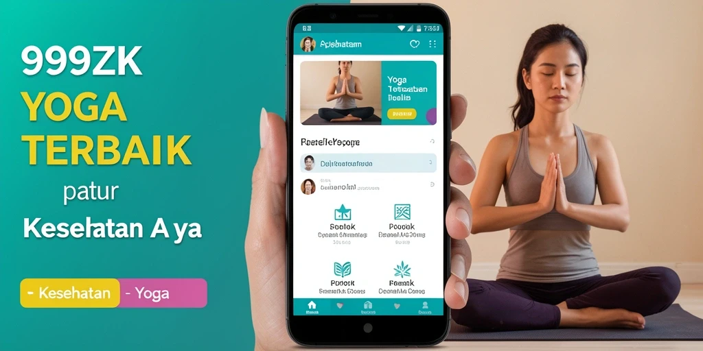 Antarmuka aplikasi 999ZK menampilkan berbagai sesi yoga yang menarik.