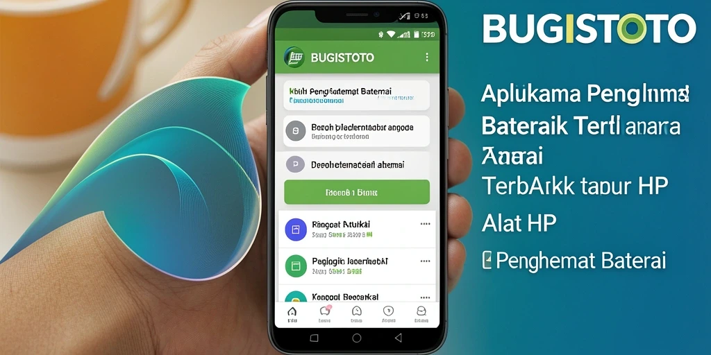 Antarmuka utama BUGISTOTO yang menampilkan fitur penghemat baterai.