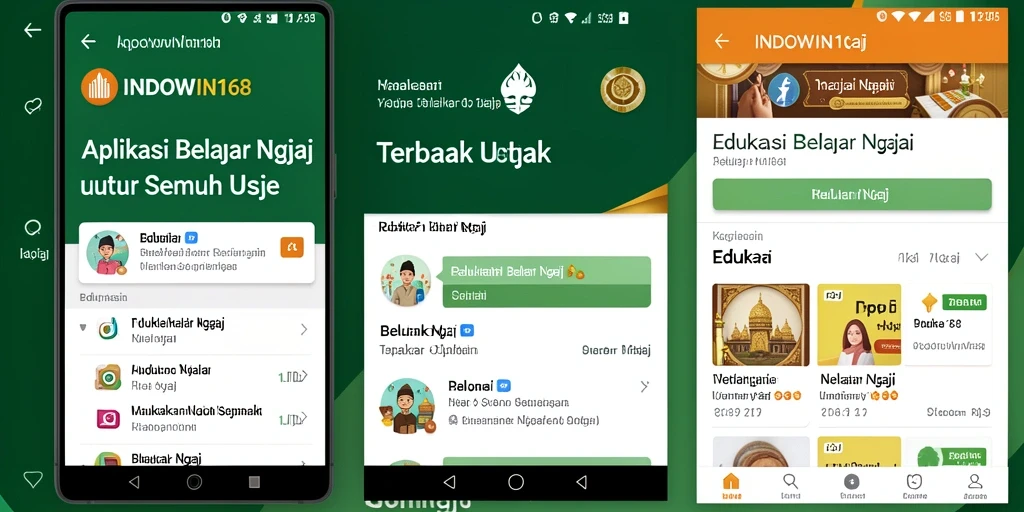 Tampilan antarmuka INDOWIN168 yang memudahkan pengguna belajar ngaji.