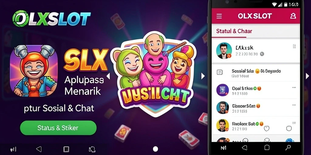 Antarmuka aplikasi OLXSLOT dengan koleksi stiker beragam.