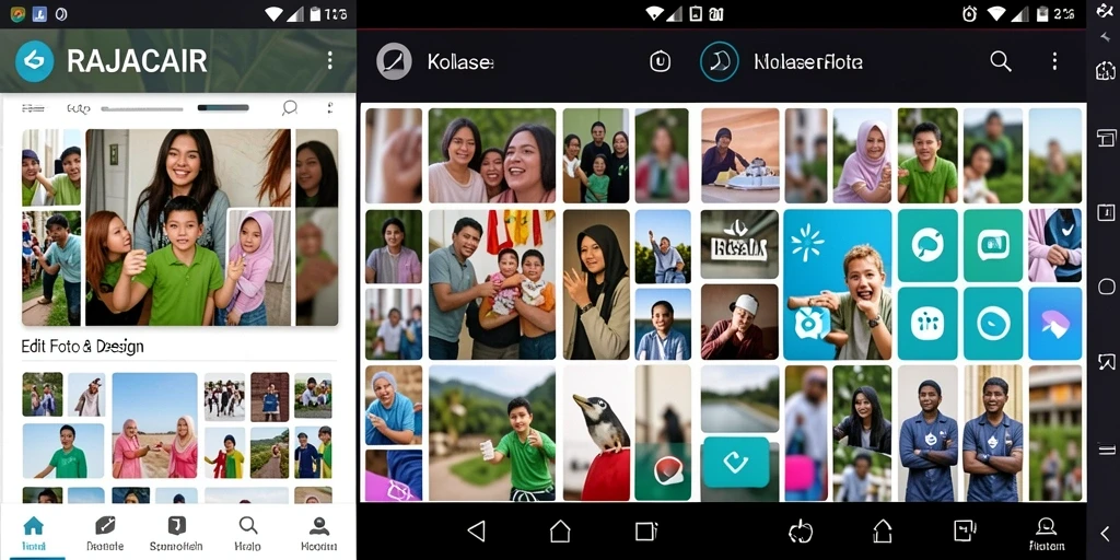 Antarmuka aplikasi Kolase Foto RAJACAIR yang menarik dan fungsional.