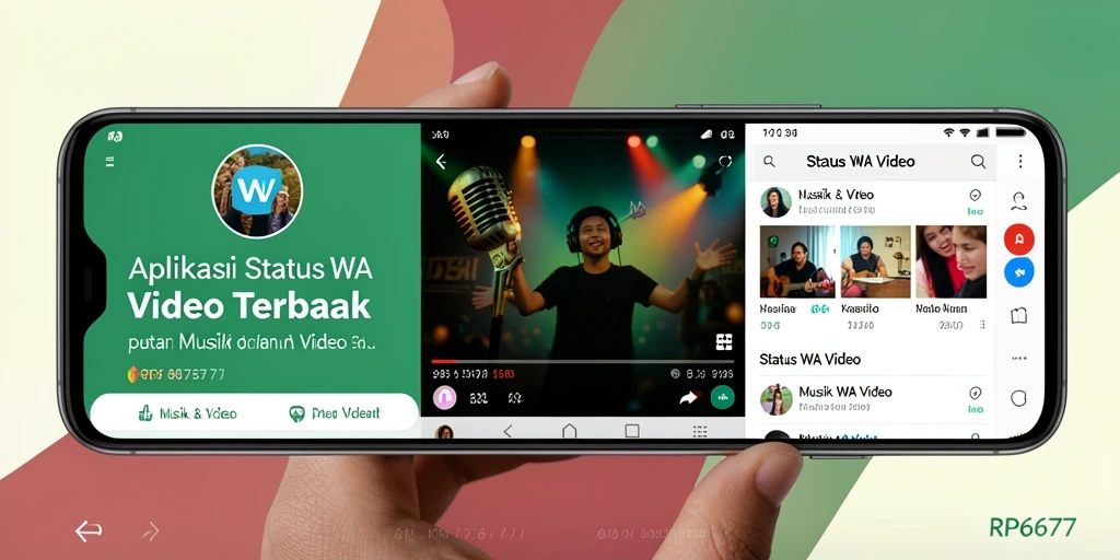 Tampilan antarmuka utama aplikasi RP6677 untuk Status WA Video.