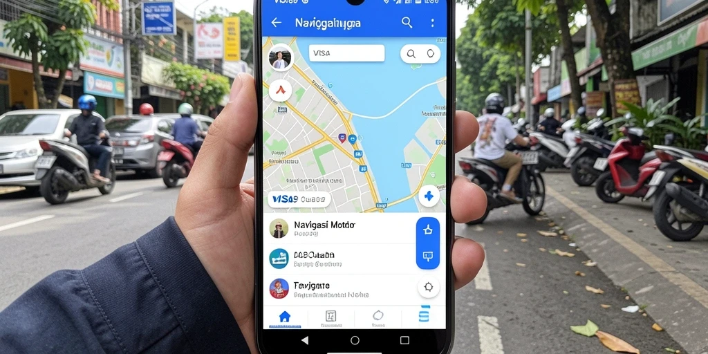 Tampilan antarmuka aplikasi Navigasi Motor yang modern dan intuitif.