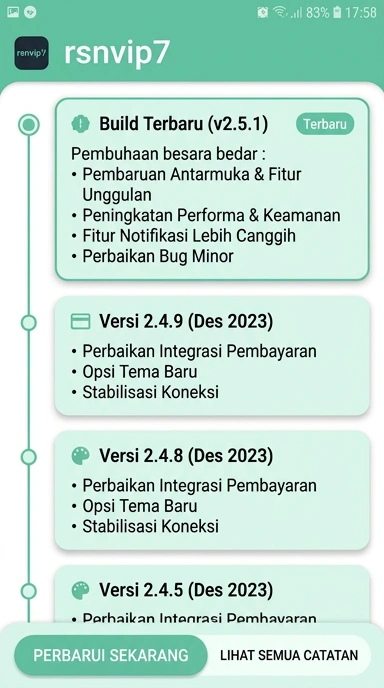 Riwayat Versi Aplikasi rsnvip7 untuk Android